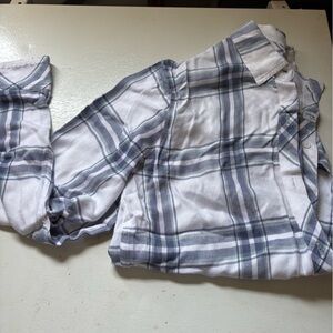 Rails White and Blue Plaid Shirt